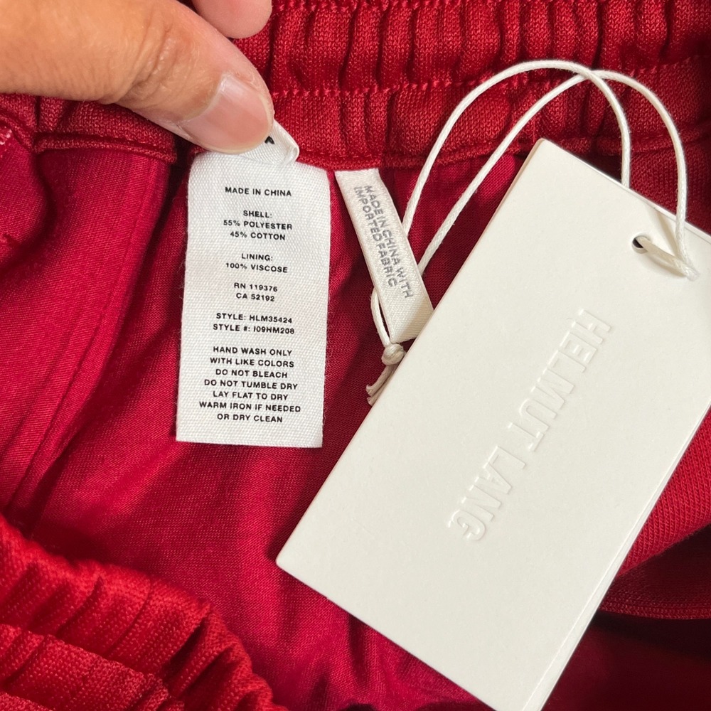 $345 Helmut Lang Track Shorts‎ Men's Small Red White Side Stripe Snap Button - Picture 12 of 13